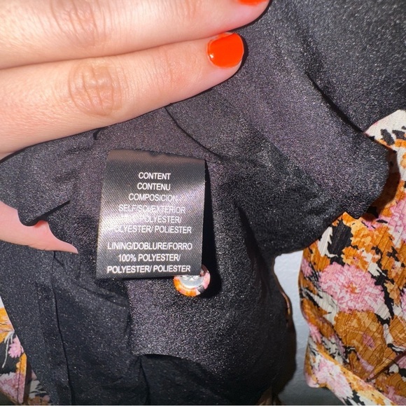 Women's Wayf Long Sleeve Floral Dress in Pink and Orange - Picture 8 of 13